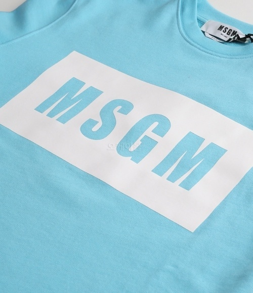 Msgm Logo Sweater In Blue