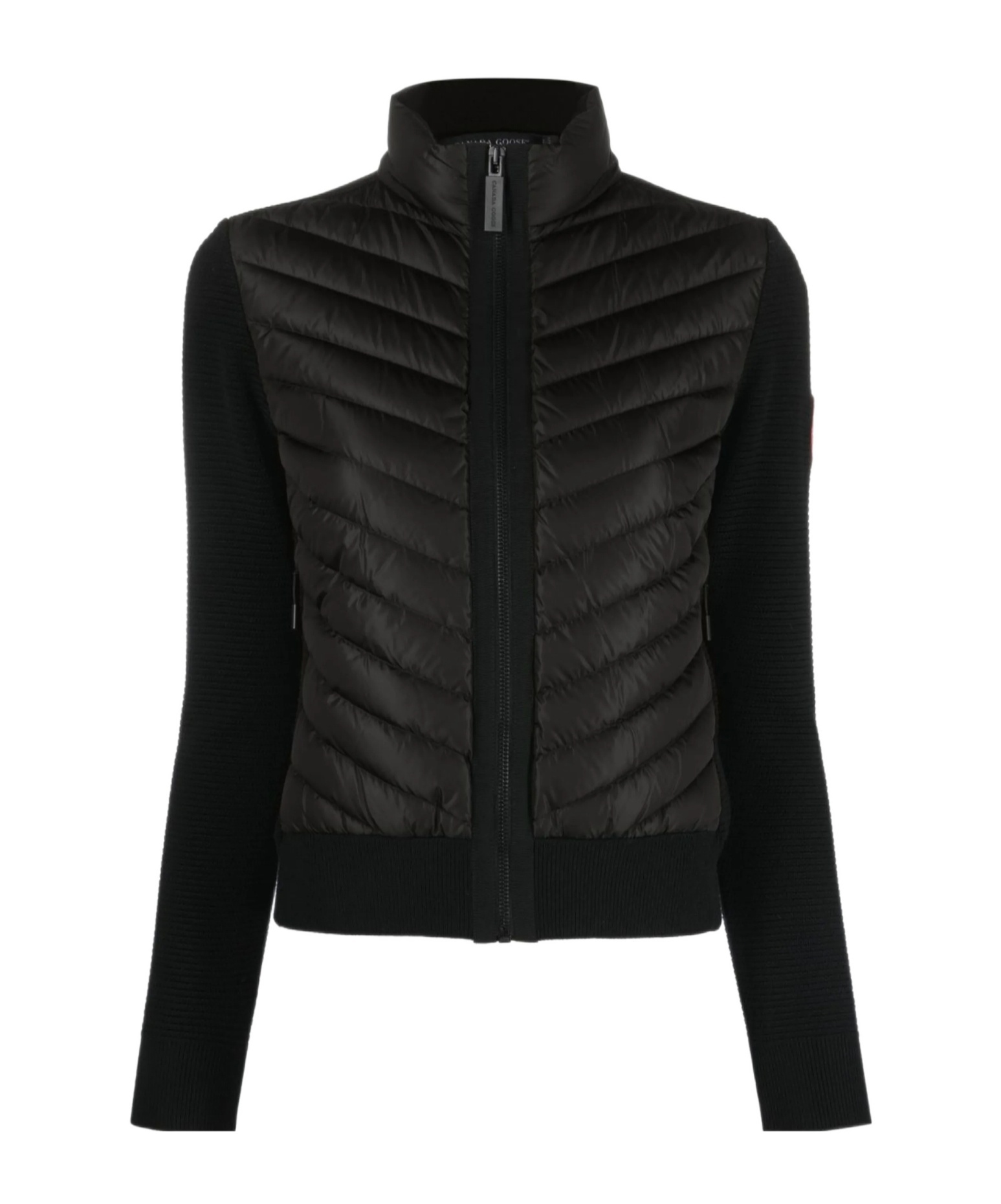 Canada Goose High Collar Quilted Front Jacket In Black