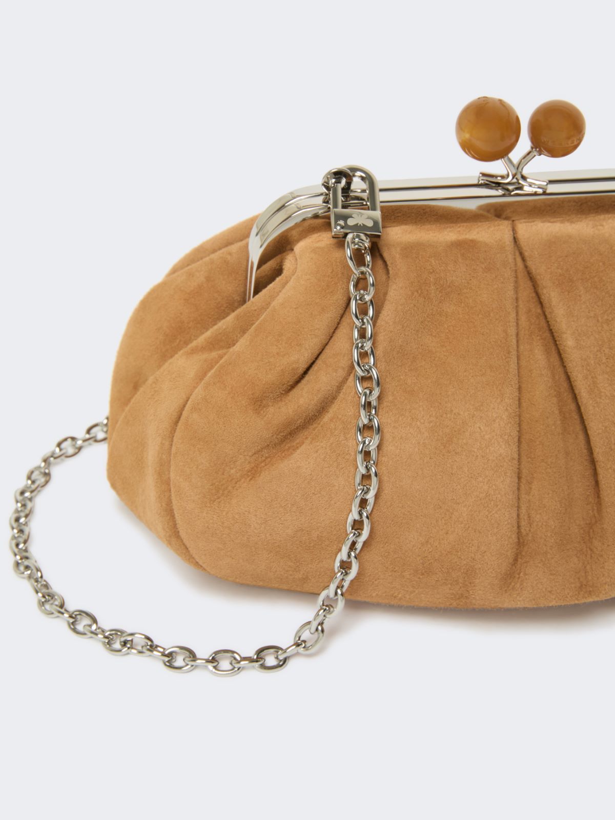 Weekend Max Mara Small Suede Pasticcino Bag In Brown