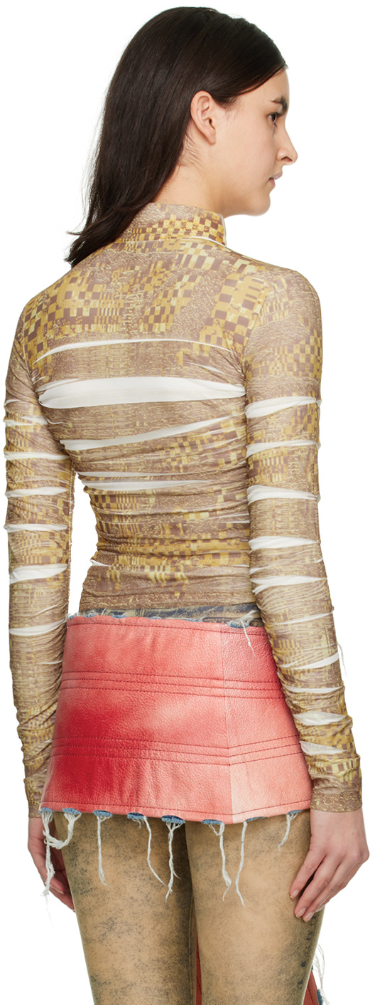 Diesel C-adonis Draped Zip Shirt In Nude
