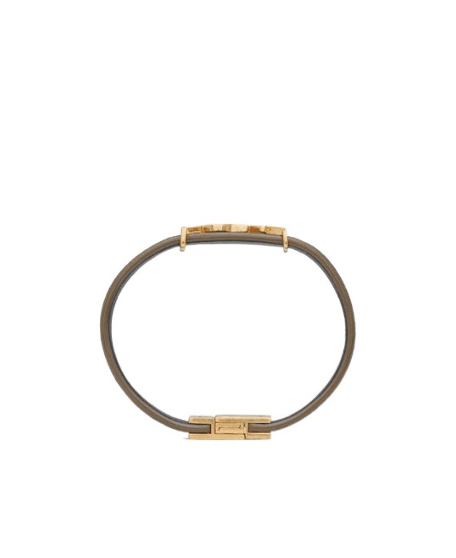 Saint Laurent Ysl Logo-embellished Bracelet In Gray