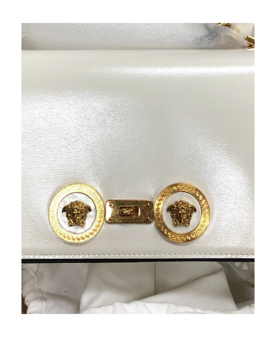 Versace Medium Icon Shoulder Bag In White