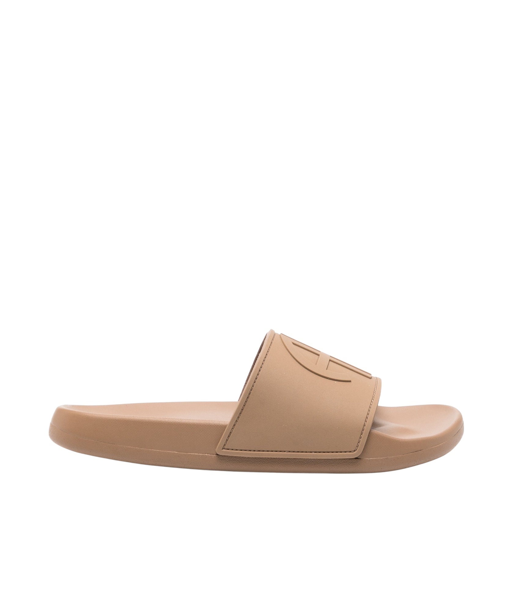 Shop Anine Bing Logo-embossed Slides In Brown
