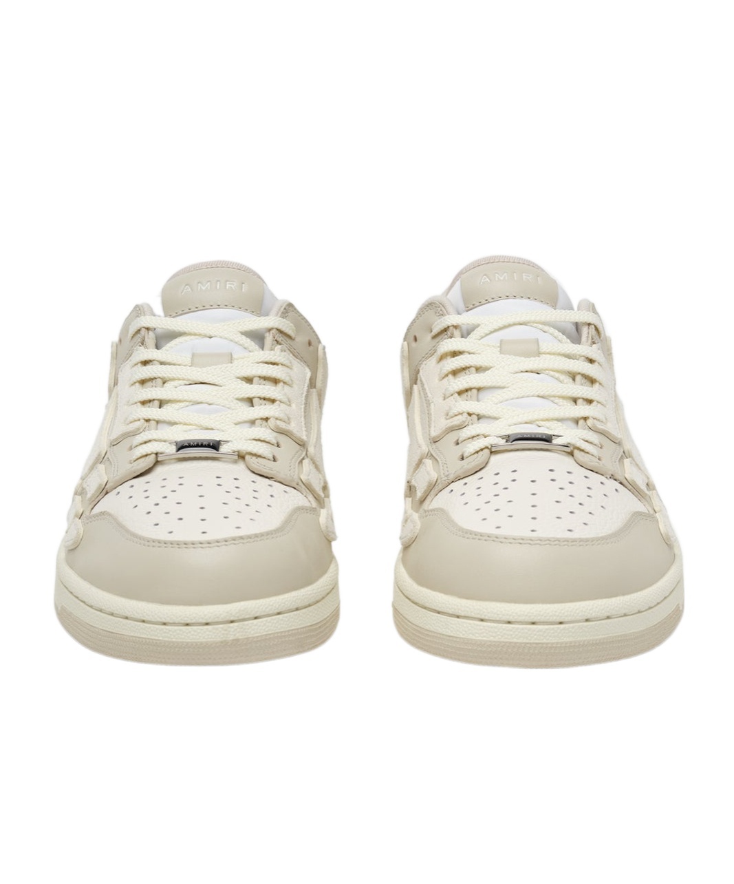 Amiri White & Beige Skel-top Low Sneakers In White