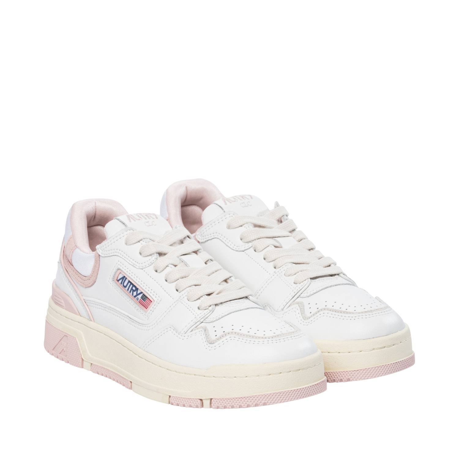 Autry Logo-embellished Side Panels Leather Sneakers In White