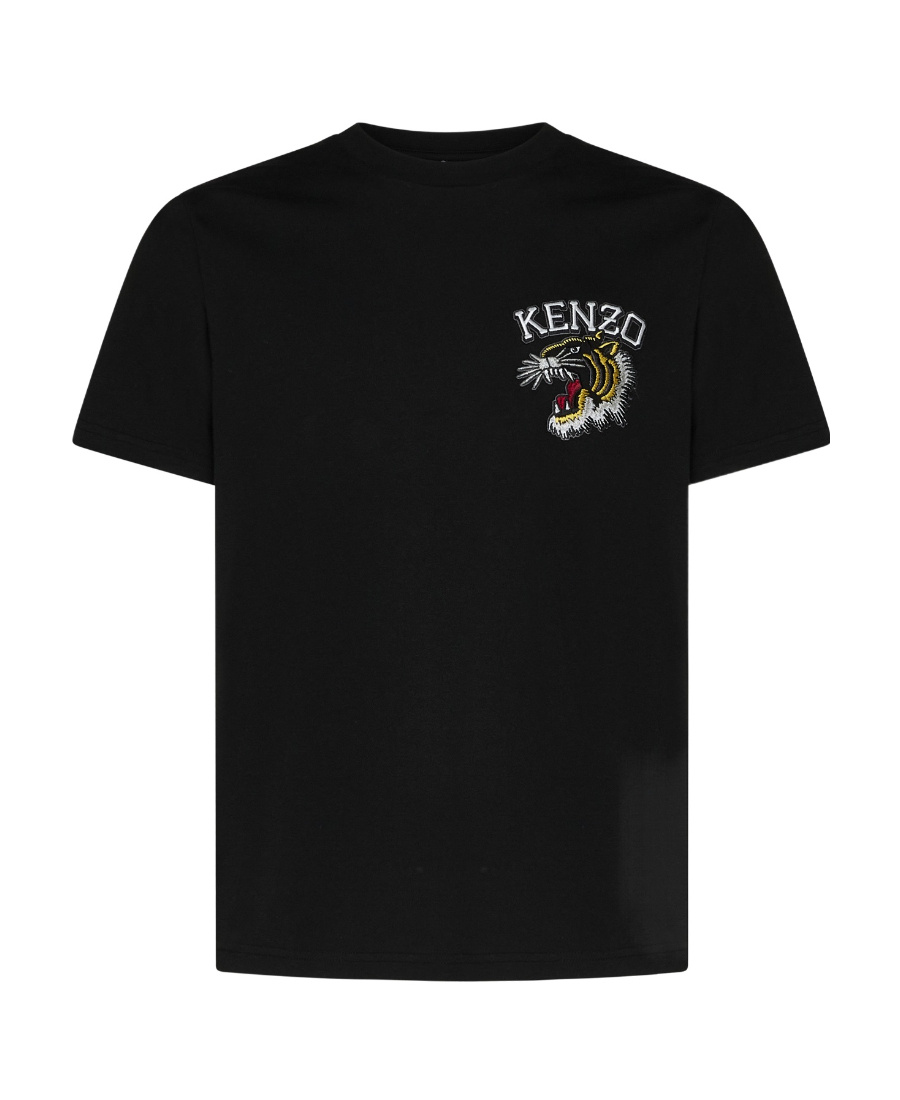 KENZO KENZO TIGER EMBROIDERED CREWNECK T-SHIRT