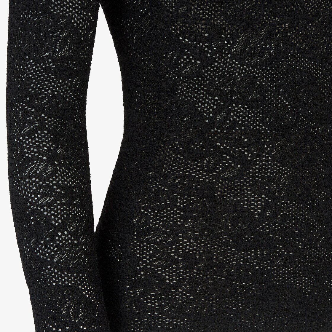 Fendi High-neck Long-sleeved Sweater In Black