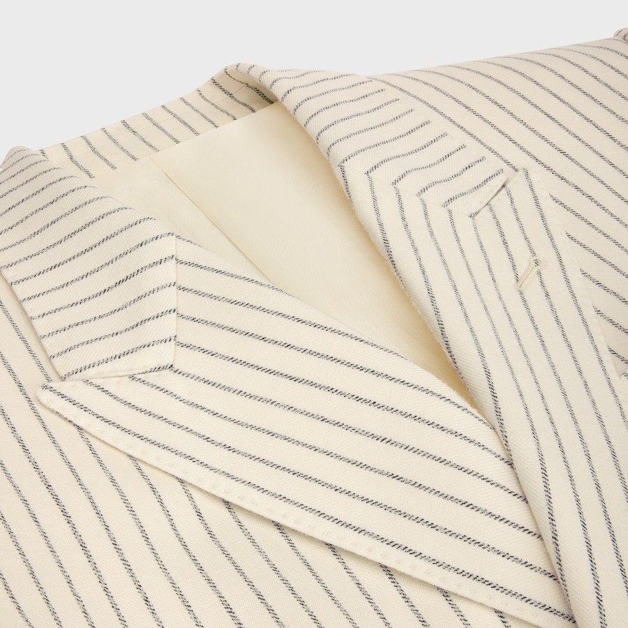 Celine Striped Wool Blazer In Nude