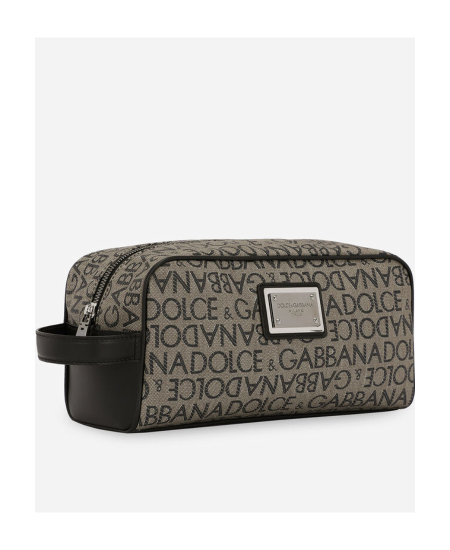 DOLCE & GABBANA DOLCE  GABBANA LOGO JACQUARD TRAVEL POUCH