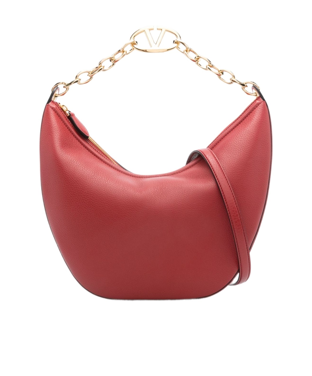 Shop Valentino Medium Vlogo Moon Shoulder Bag In Red
