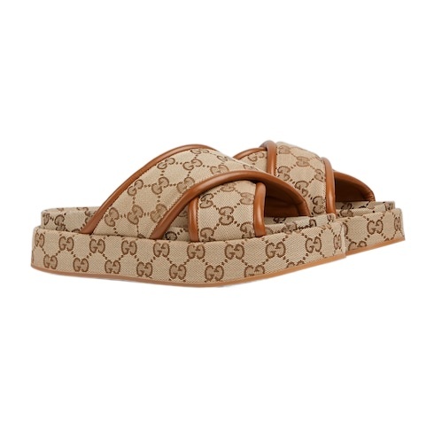 Gucci Women's Gg Platform Sandal In Nude