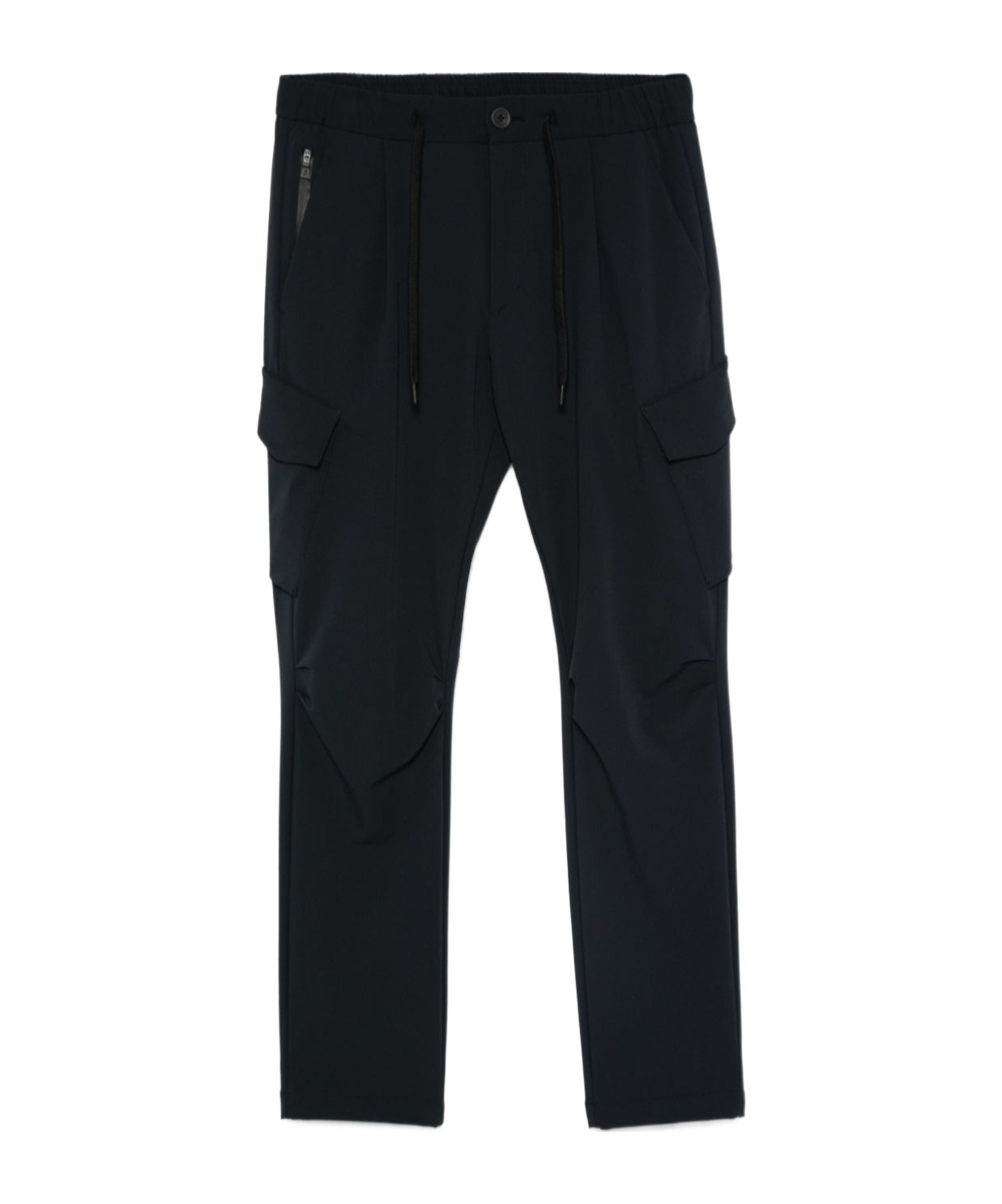 Herno Technical Jersey Cargo Pants In Navy Blue