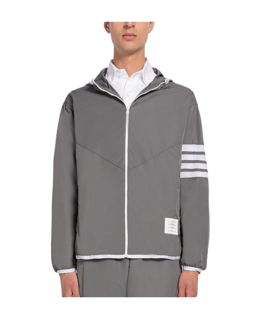 Shop Thom Browne 4-bar Stripe Track Jacket In Gray