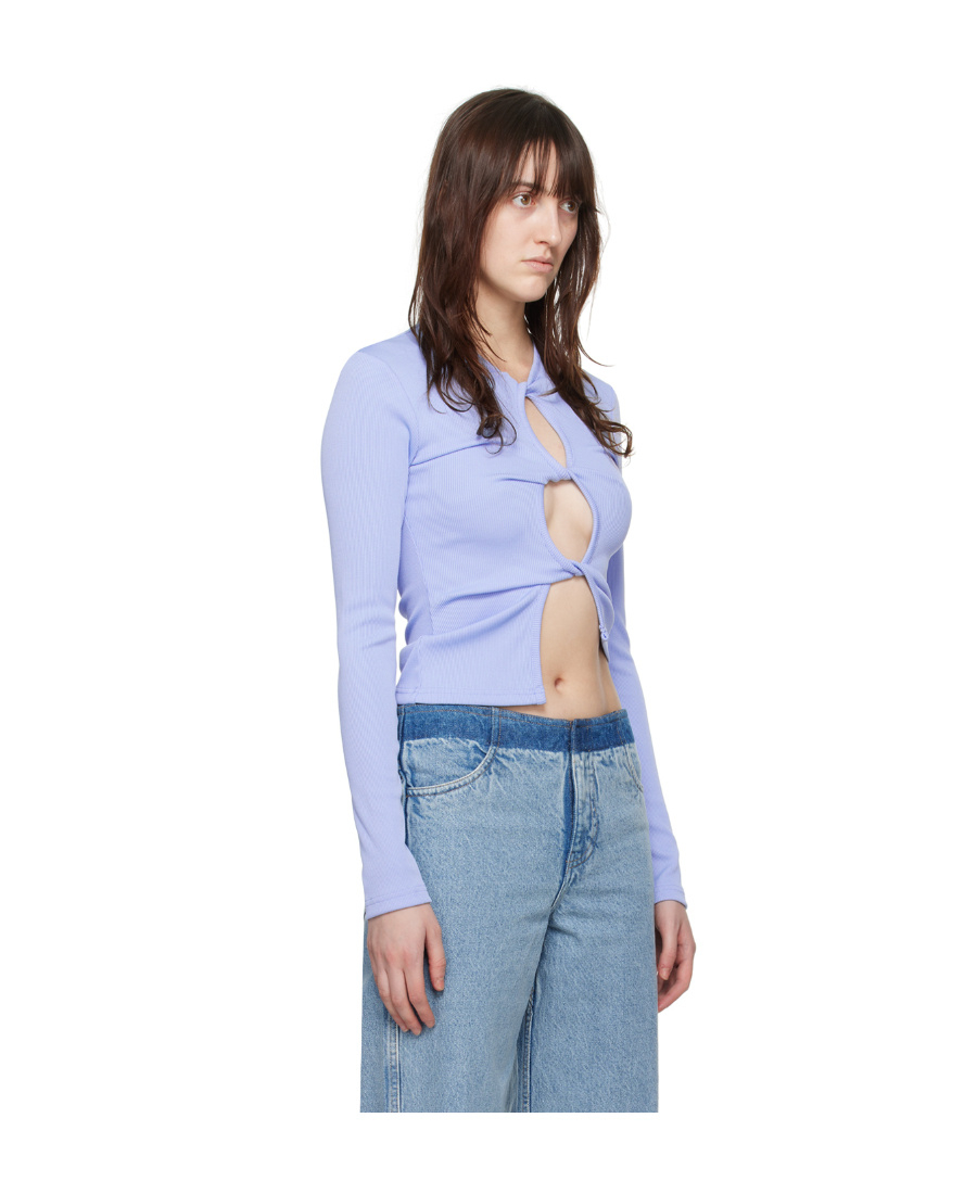 Shop Christopher Esber Open Twist Hollow Vest In Blue