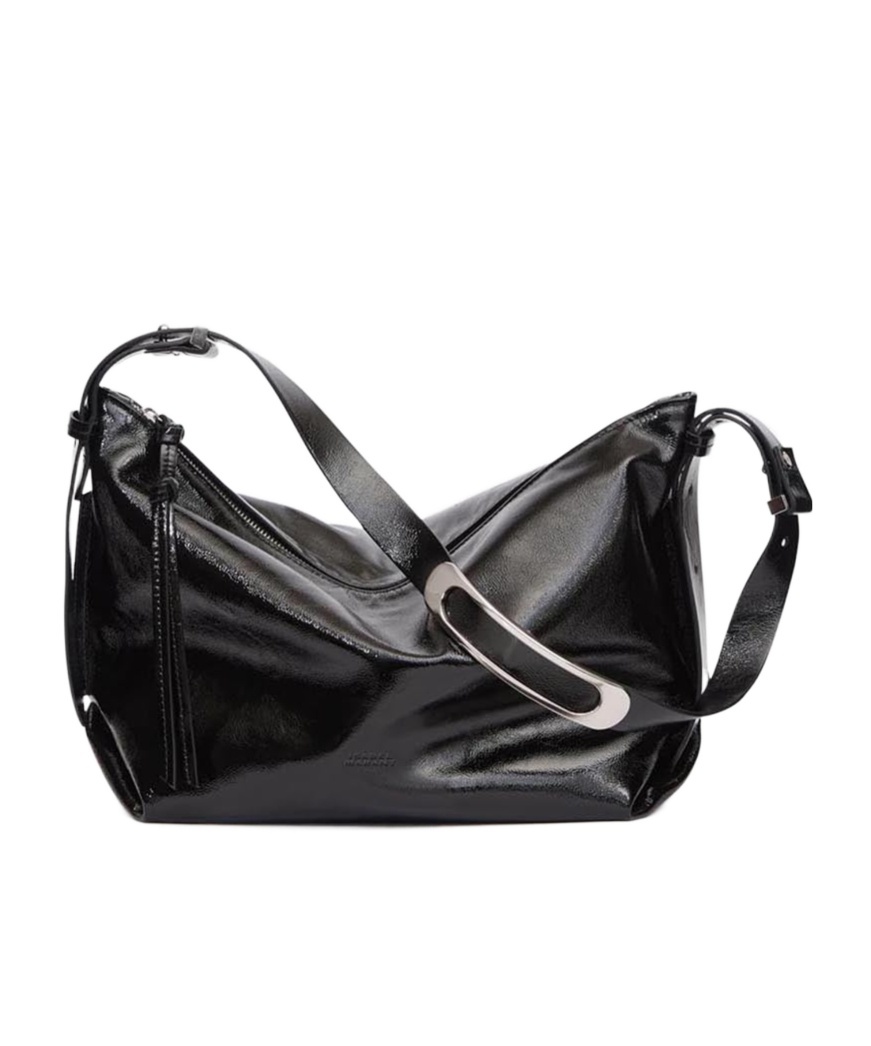 Isabel Marant Leyden Leather Shoulder Bag In Black