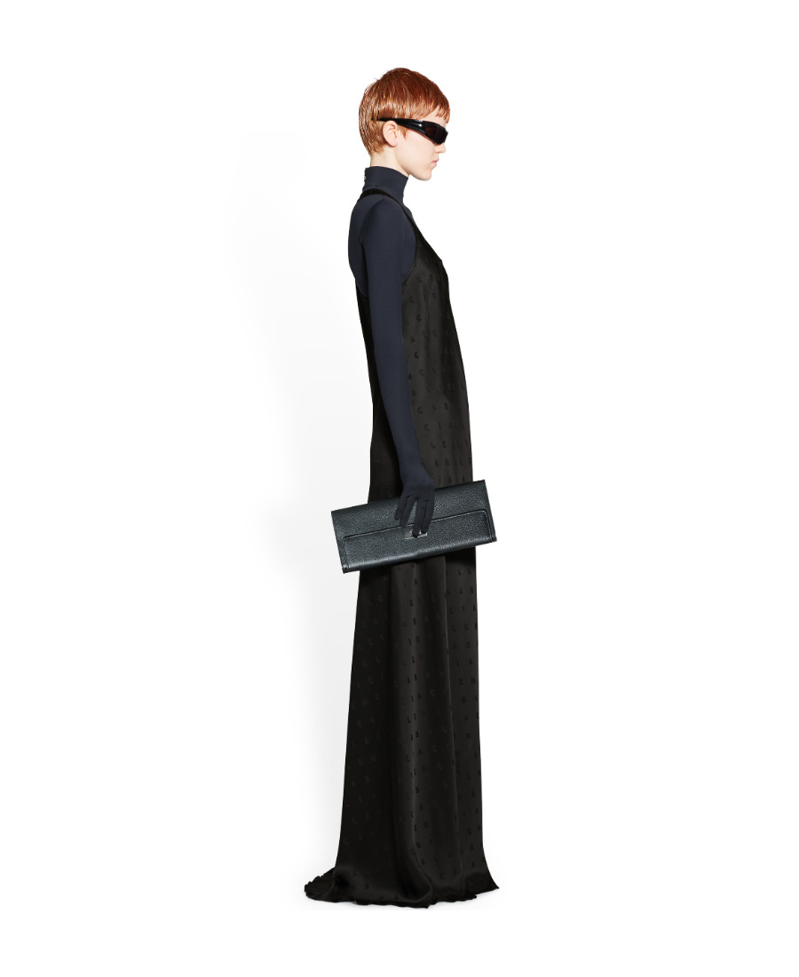 Balenciaga Logo-print Racerback Gown In Black