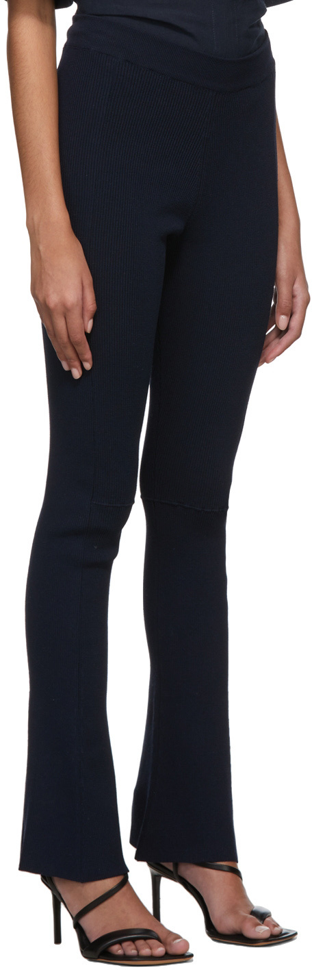 Jacquemus Flared Knitted Trousers In Black