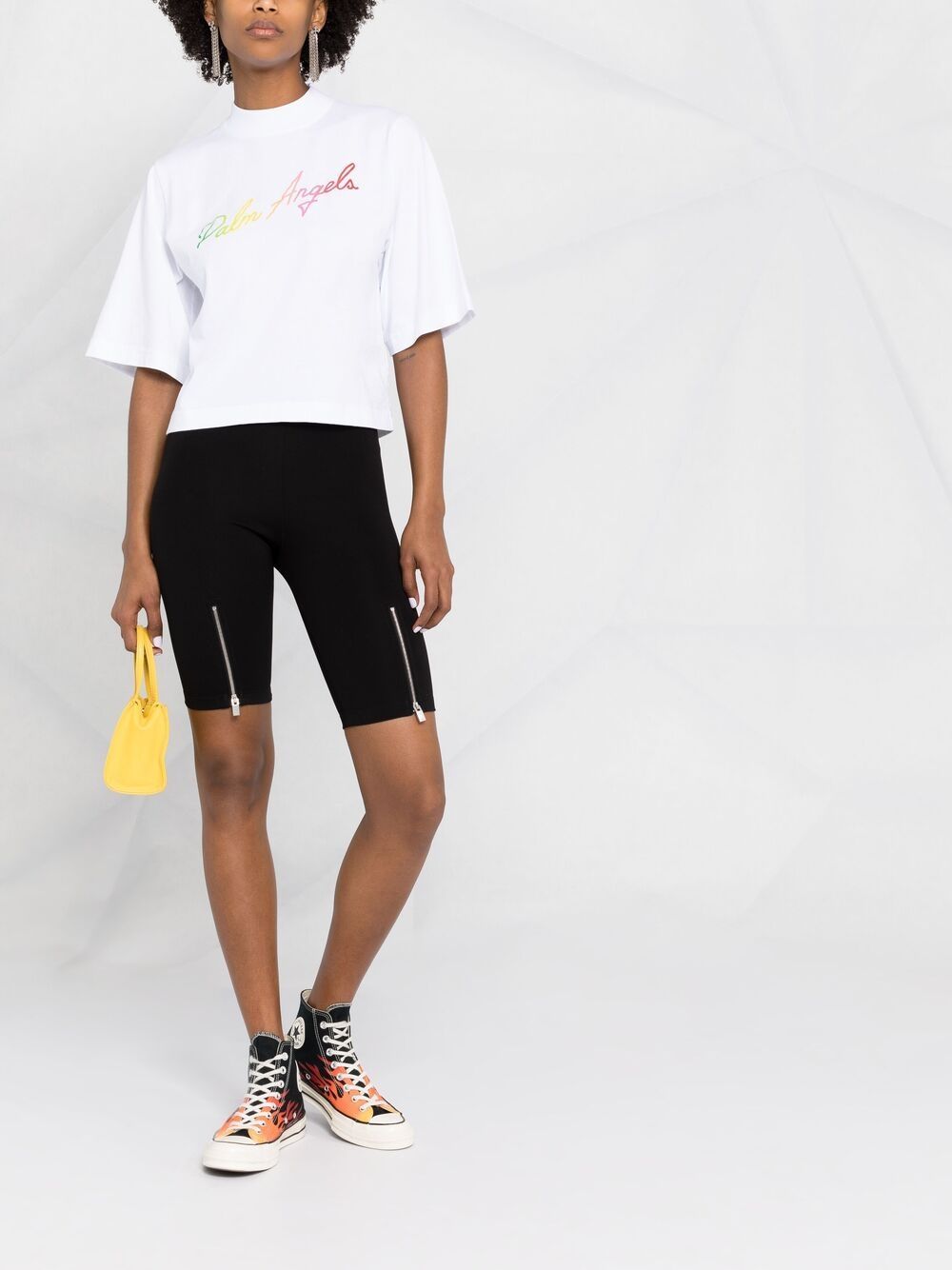 Palm Angels Logo-print Short-sleeve T-shirt In White