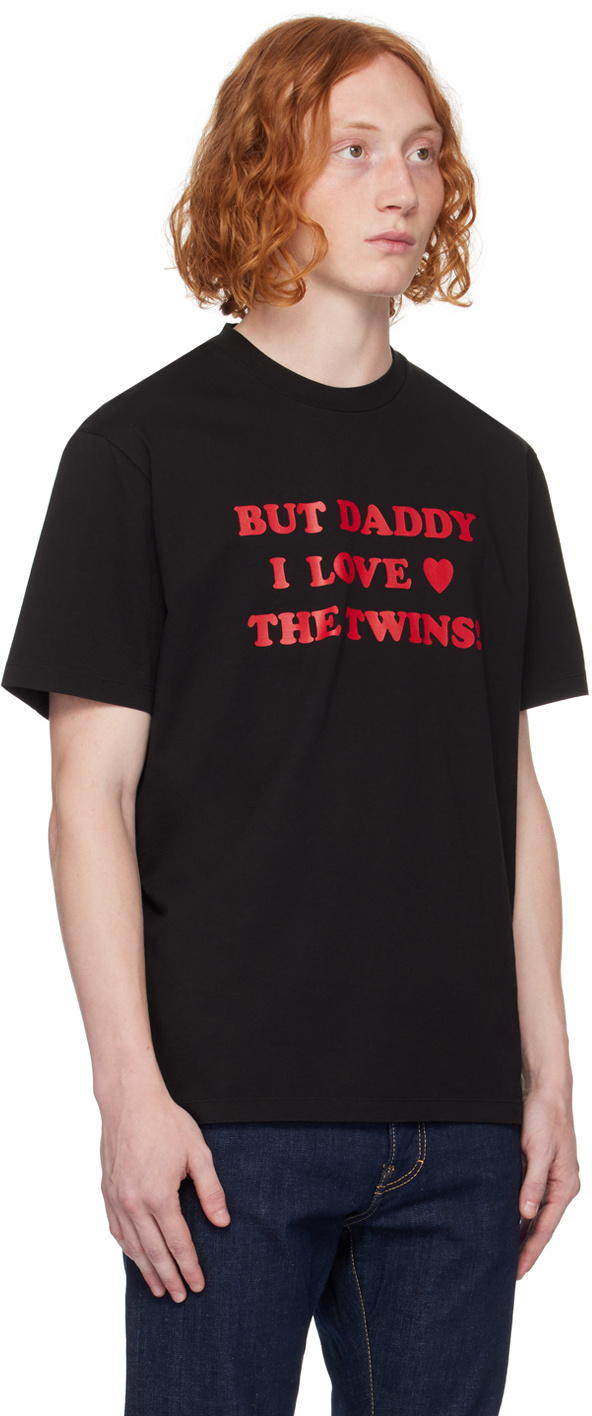 Dsquared2 Printed T-shirt With Round Neck In Black