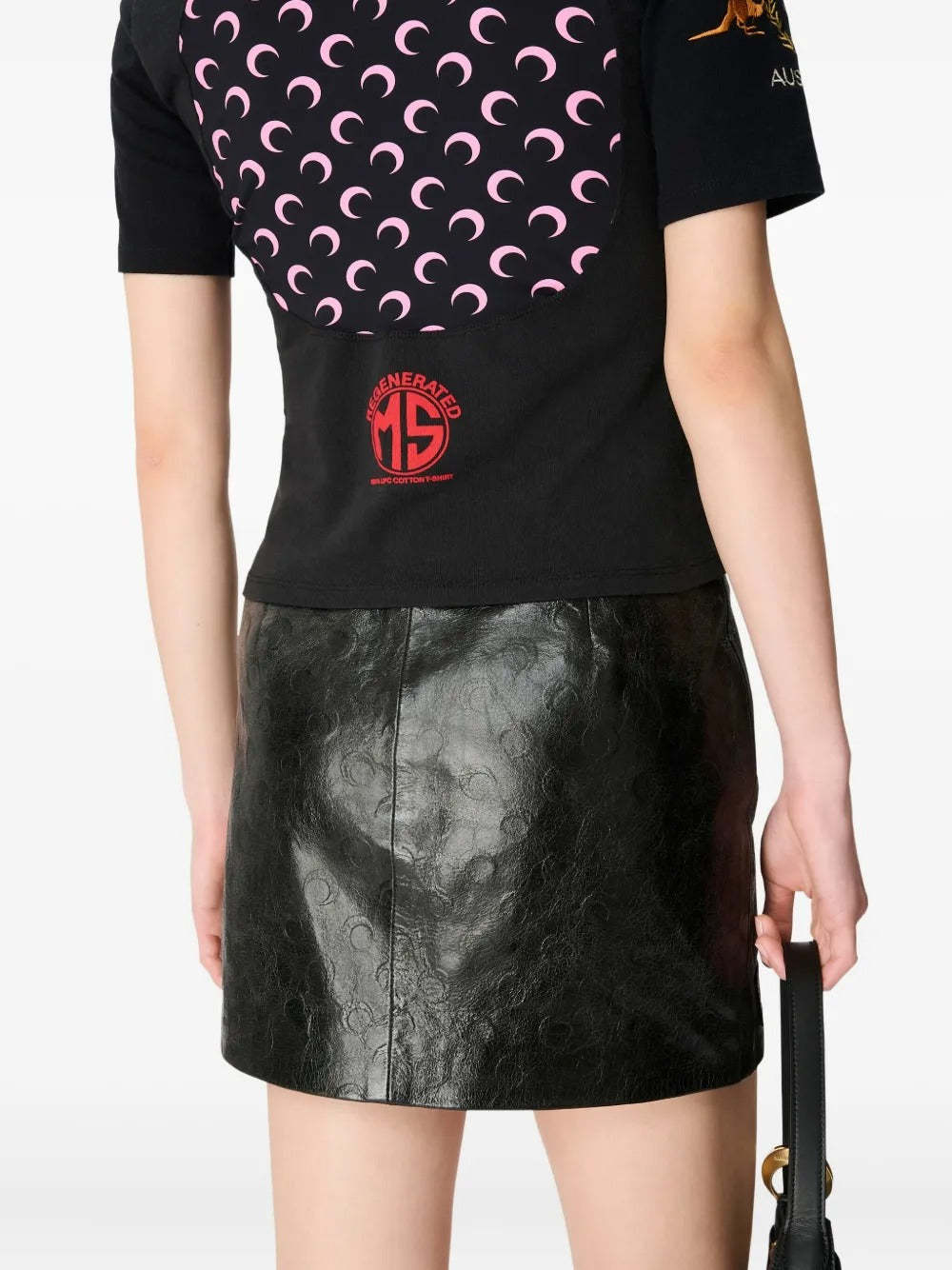 Marine Serre Patterned Knitted T-shirt In Black