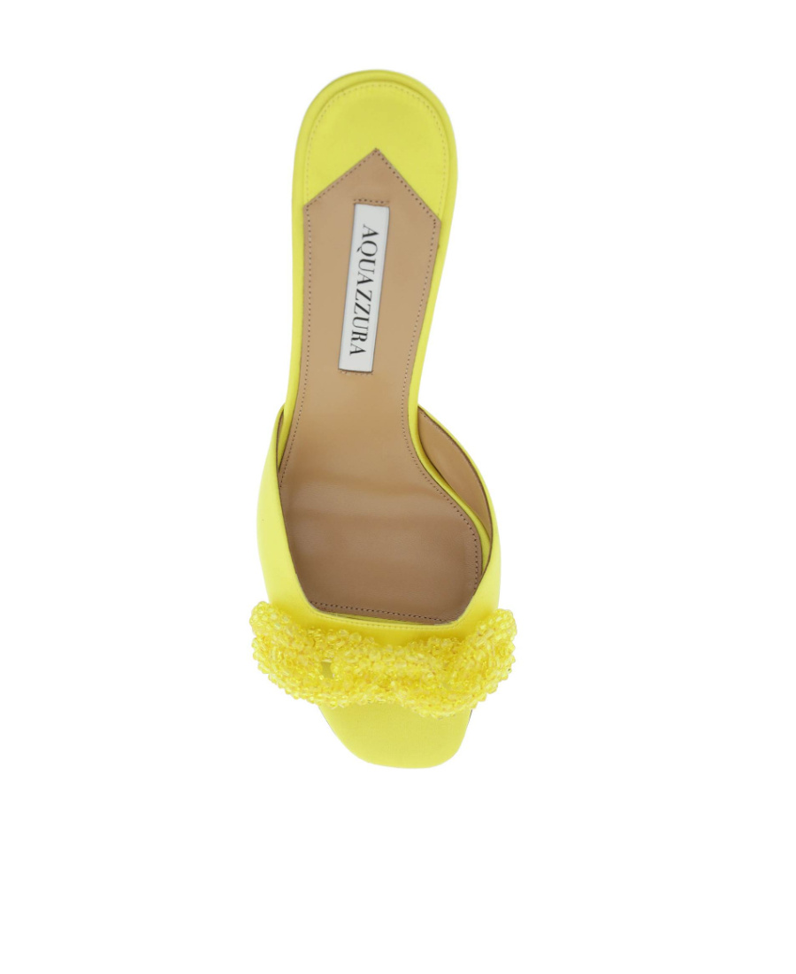 Aquazzura Bow Detail Sandals In Yellow