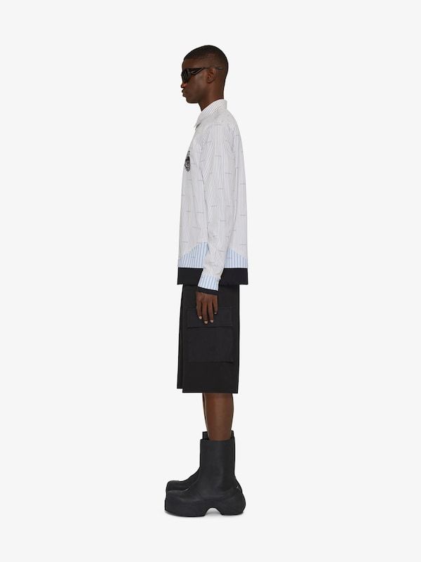 Givenchy Overlapping Effect Long-sleeved Shirt In Gray