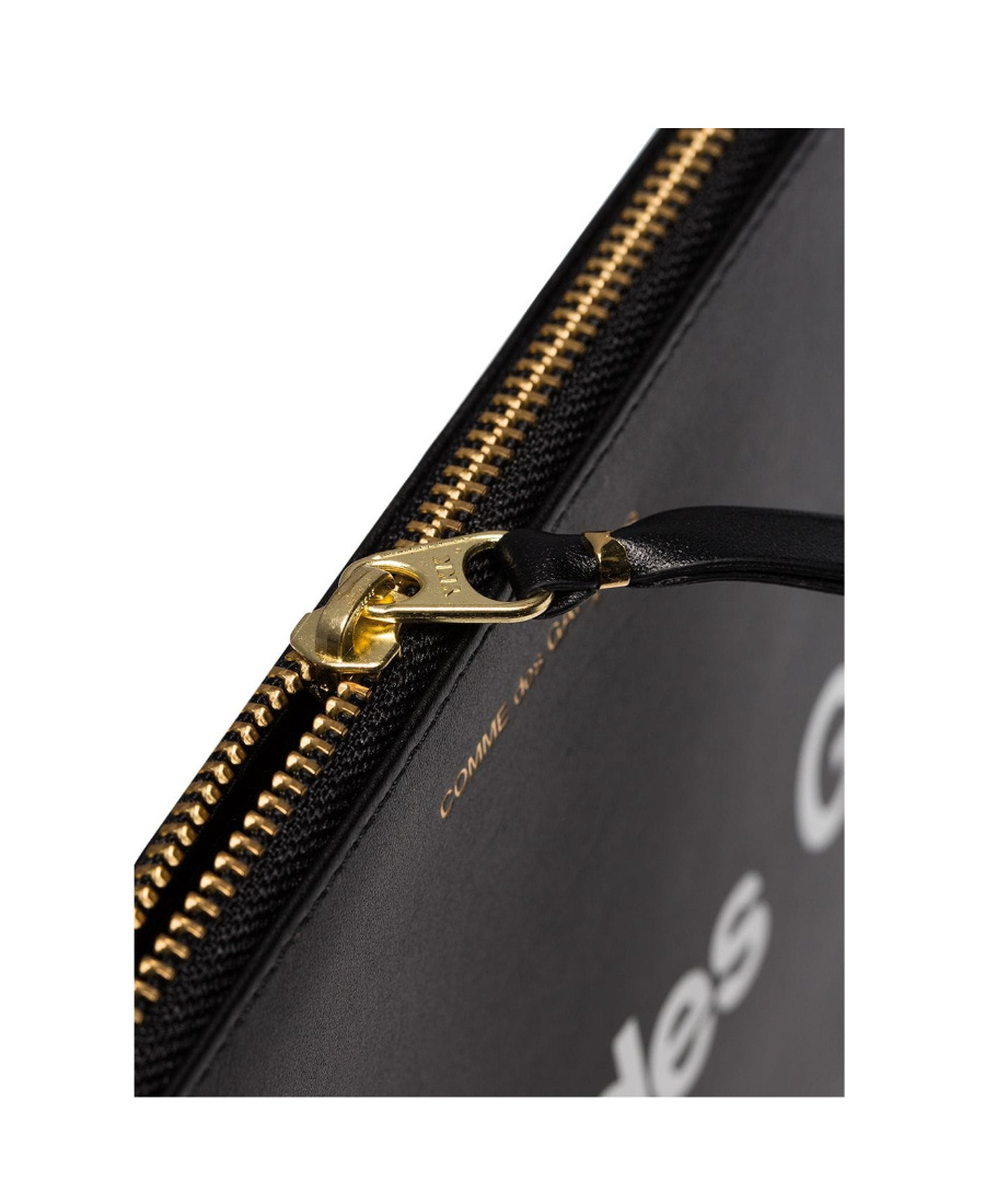 Comme Des Garçons Black Logo Printed Clutch