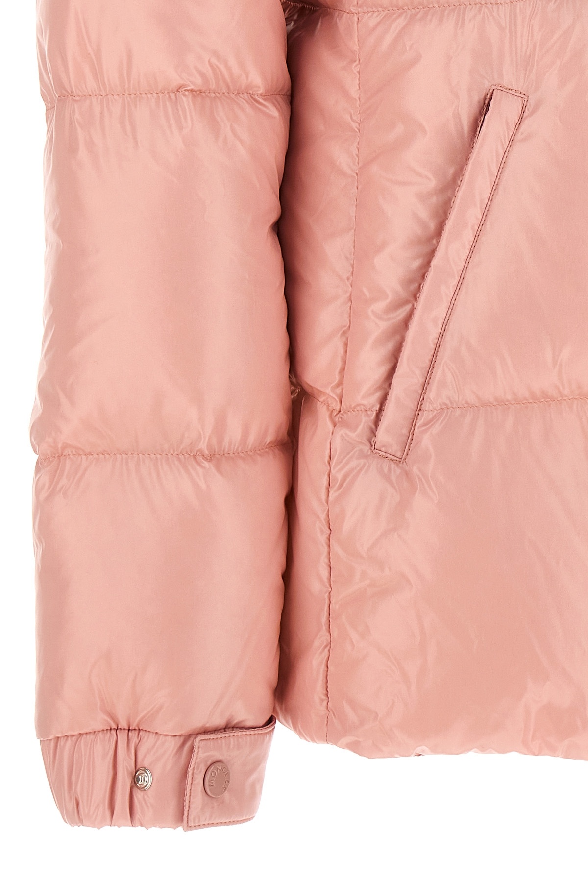 Moncler Logo-patch Padded-design Jacket In Pink