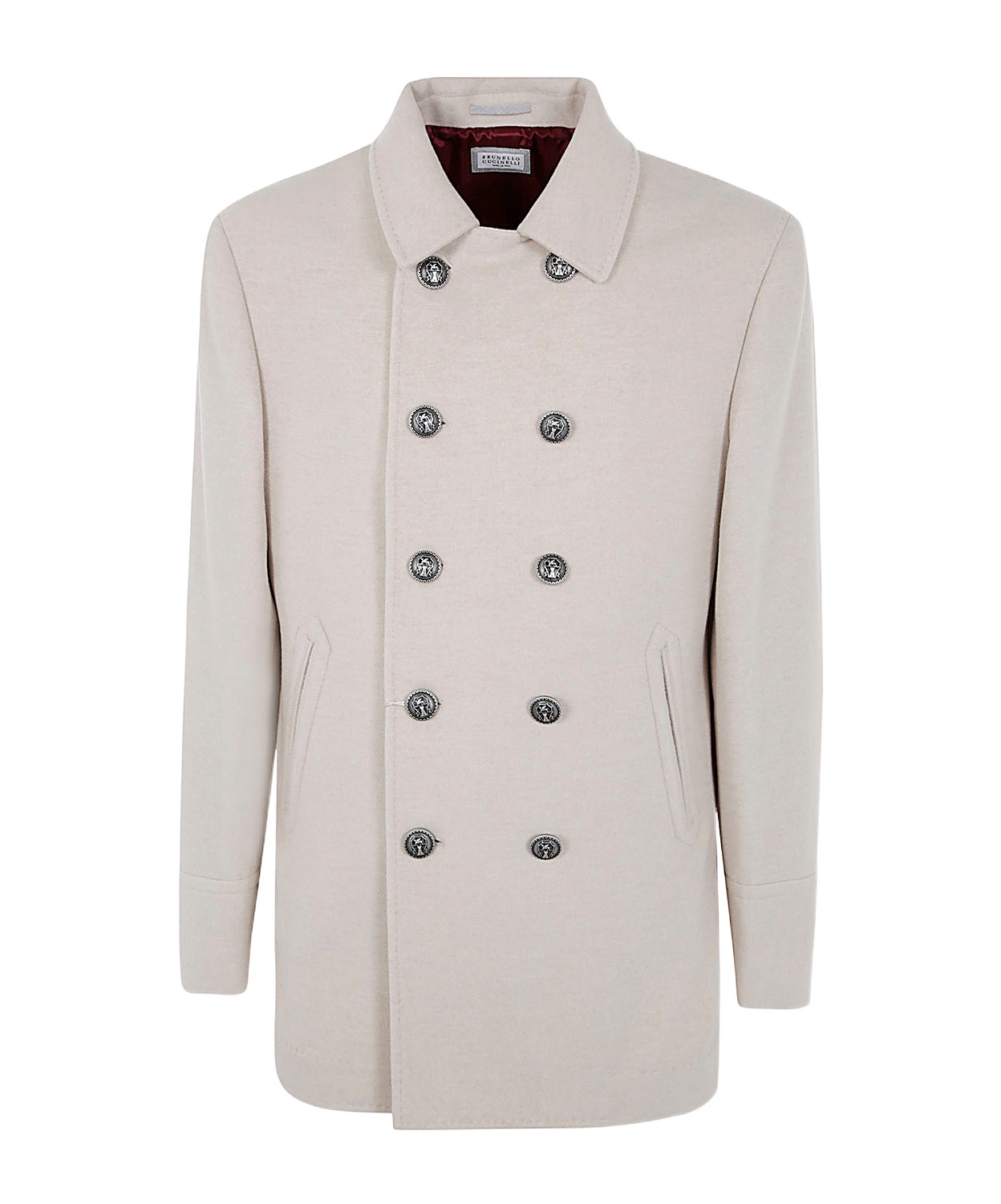 Brunello Cucinelli Coat With Double-breasted Design And Notched Lapels In White