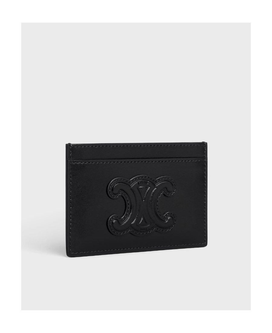 Celine Triomphe Cuir Card Holder In Black