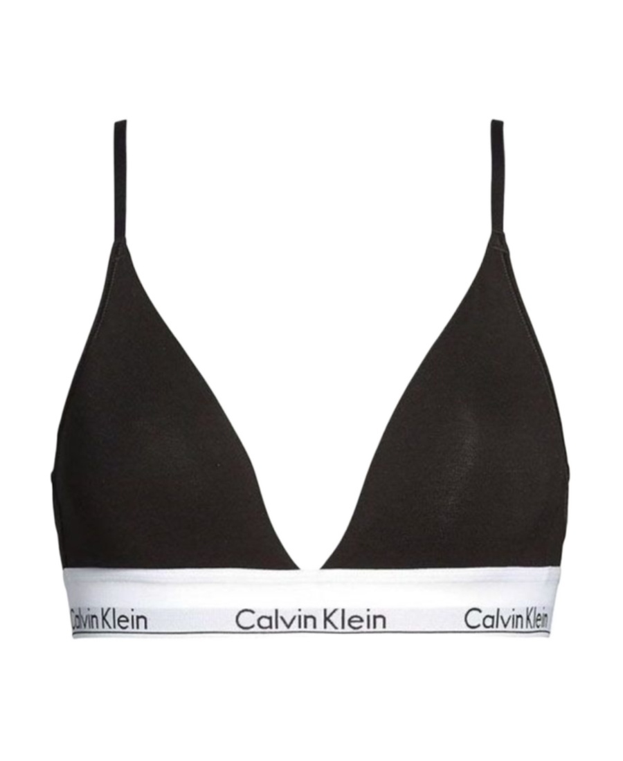 Calvin Klein Modern Cotton Lightly Lined Triangle Bralette In Black