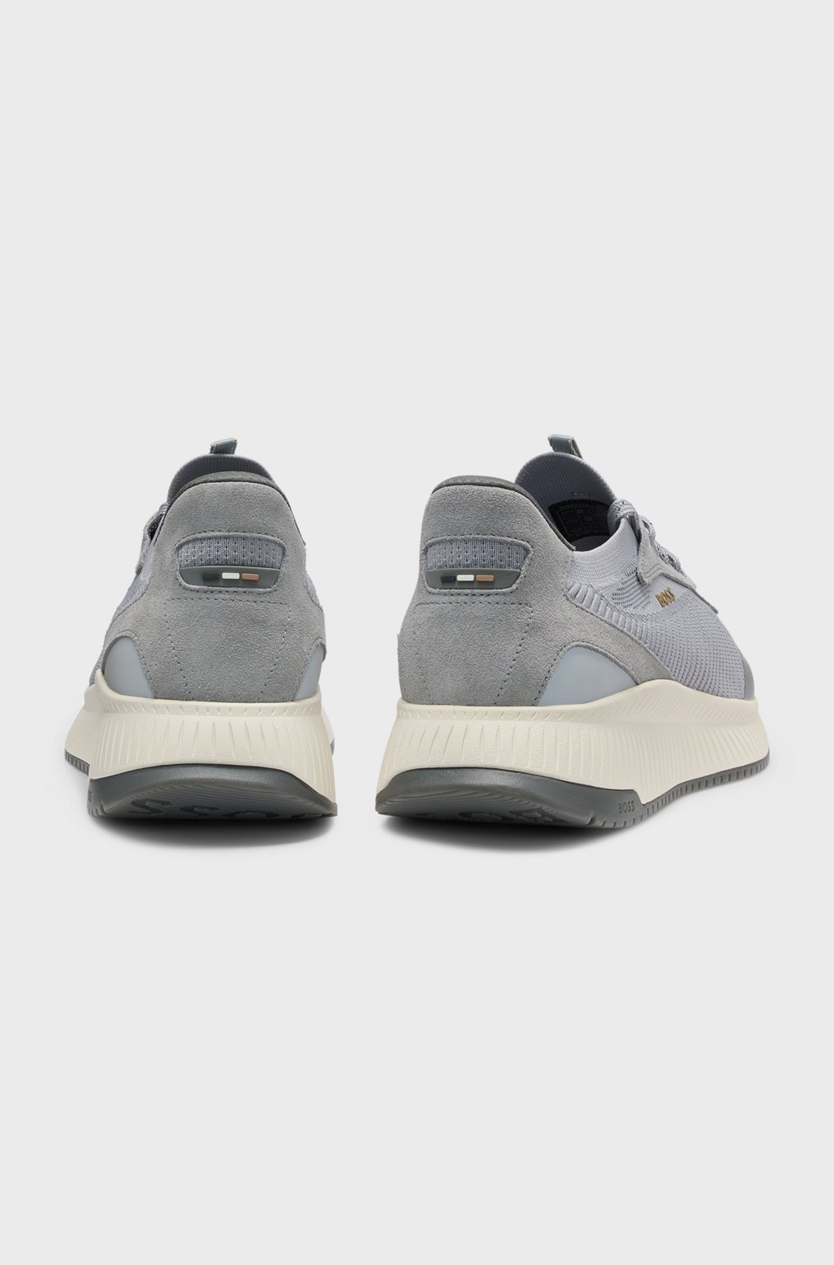 Hugo Boss Ttnm Evo Trainers With Knitted Uppers In Gray