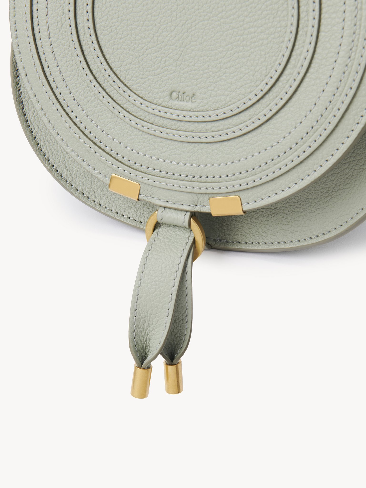 Chloé Marcie Foldover Small Shoulder Bag In Gray