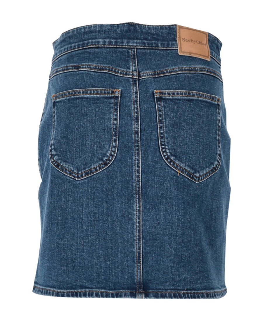 See By Chloé . Logo Drawstring Skirt In Blue