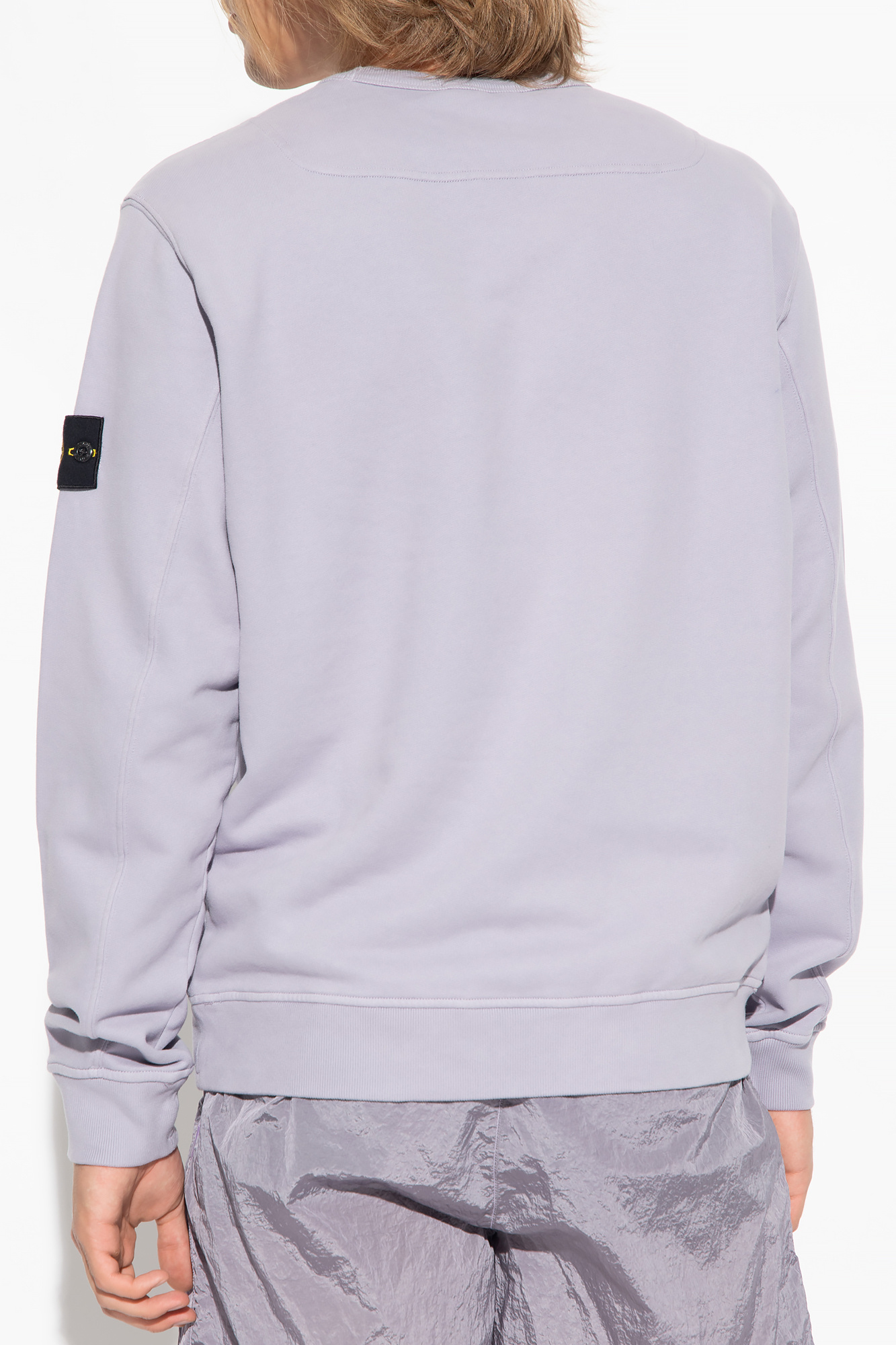 Stone Island Compass-motif Jersey-fleece Sweatshirt In Purple