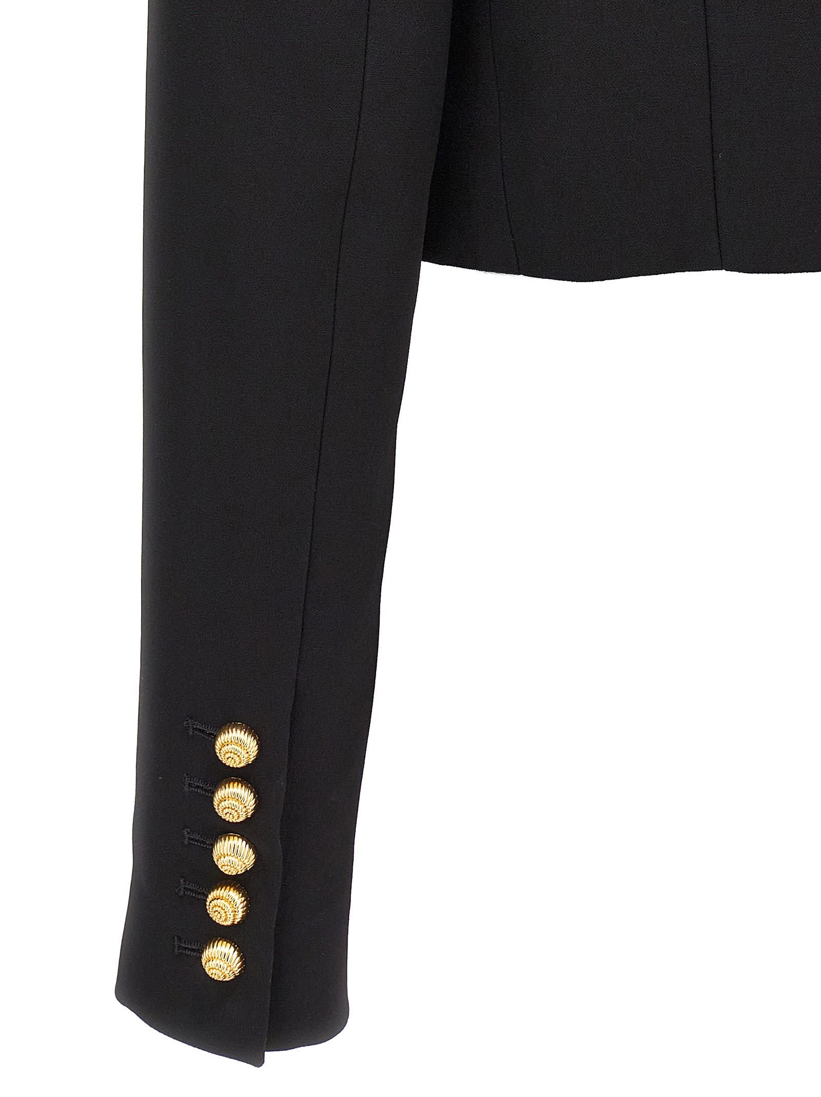 Balmain Crepe Jacket In Black