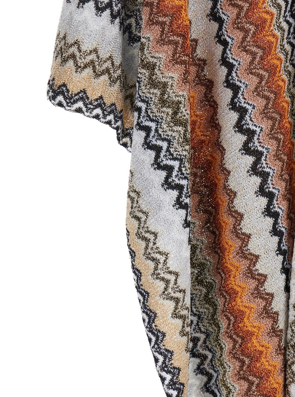 Shop Missoni Multicolor Cape With Fringed Hem In Gray