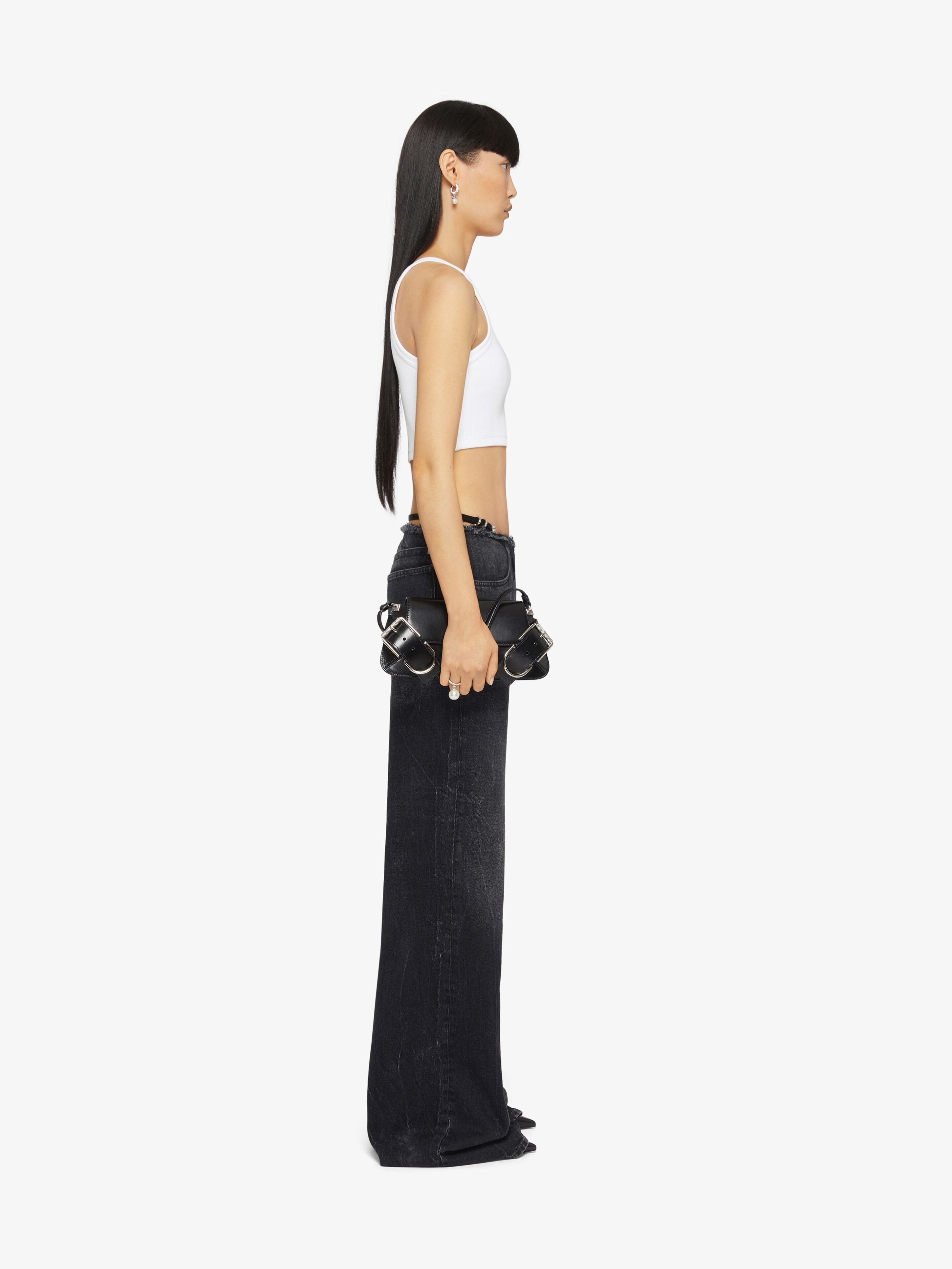 Givenchy Women's Cropped Tank Top In Cotton With 4g Detail In White