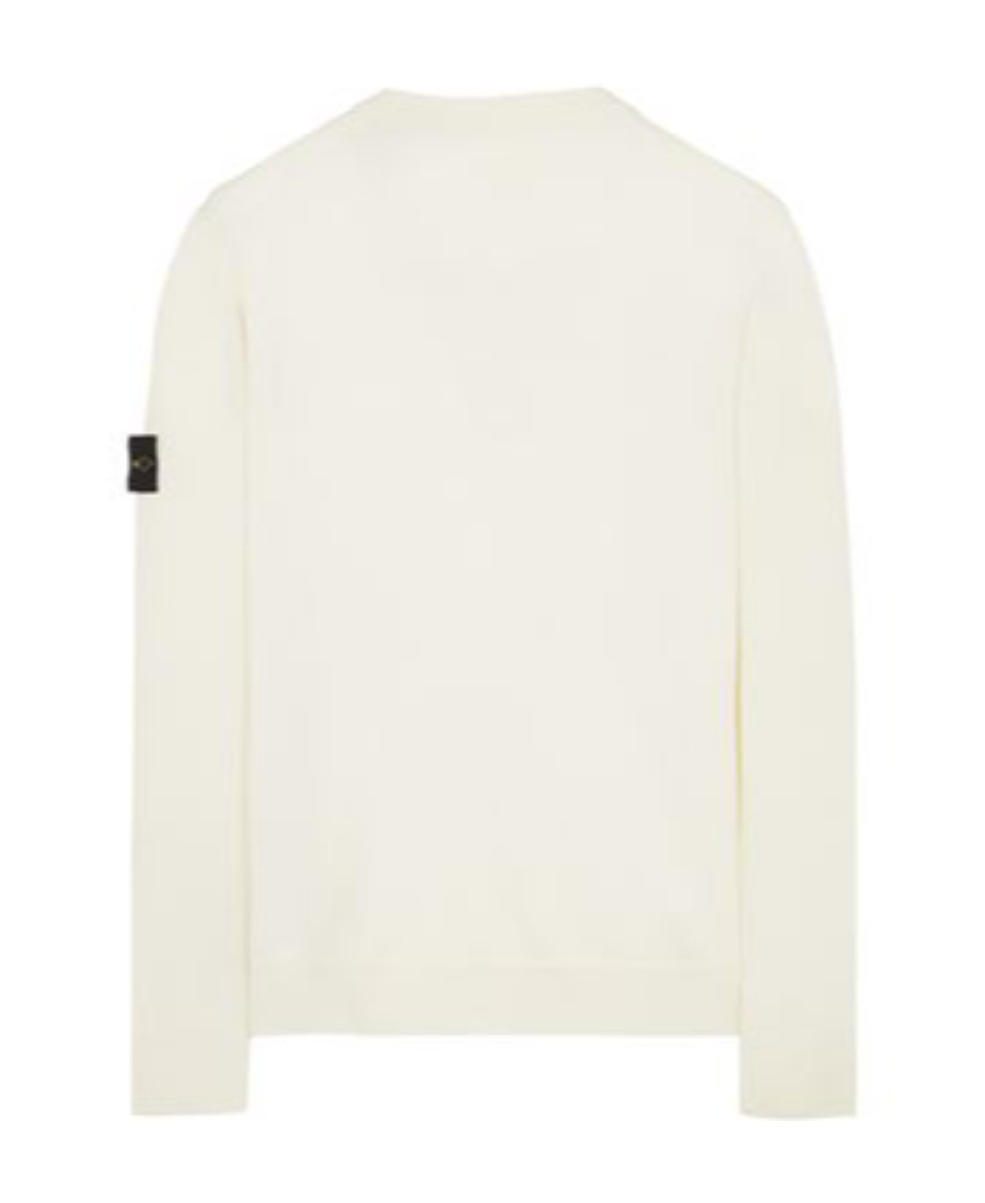 Stone Island Wool Blend Sweatshirt With Iconic Logo Patch And Timeless Design In White