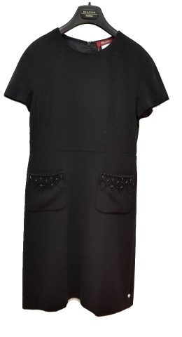 Max Mara Round Neck Dress In Black