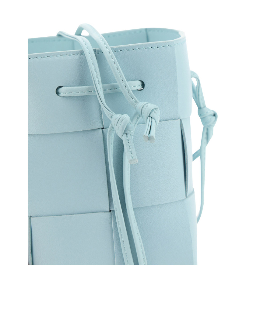 Bottega Veneta Mini Cassette Leather Bucket Bag In Blue