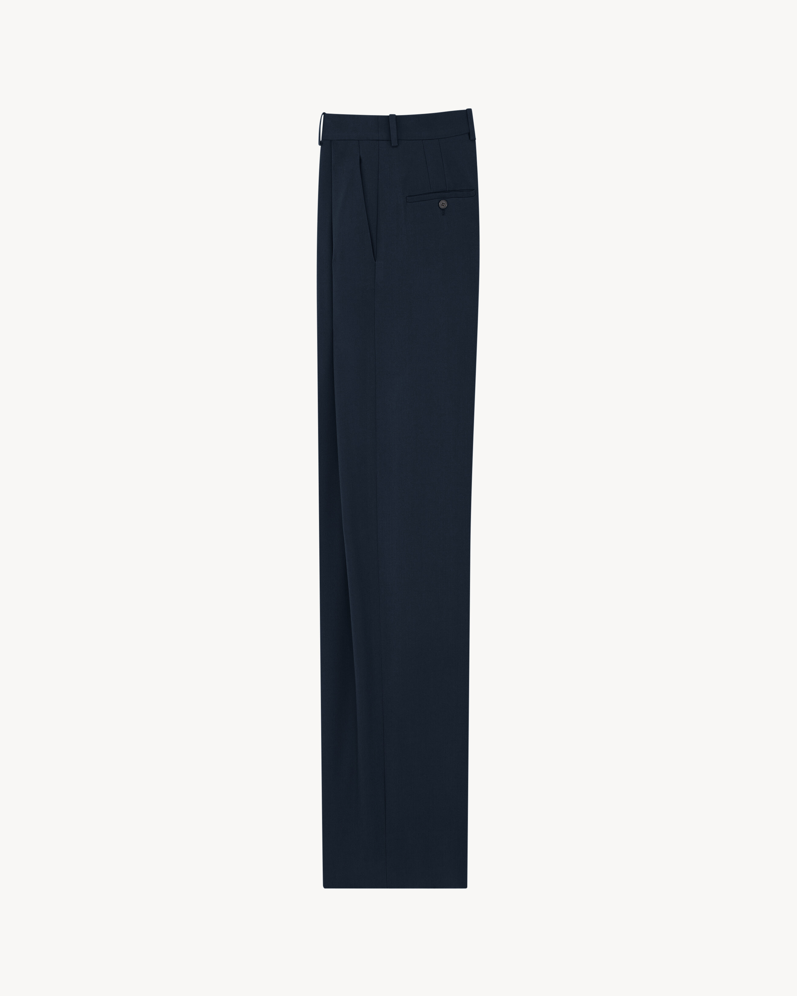 Saint Laurent Wool Gabardine Wide-leg Trousers In Blue