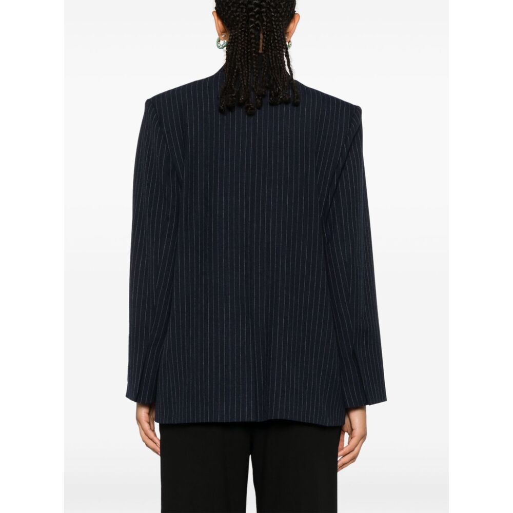 Calvin Klein Pinstripe Blazer In Black