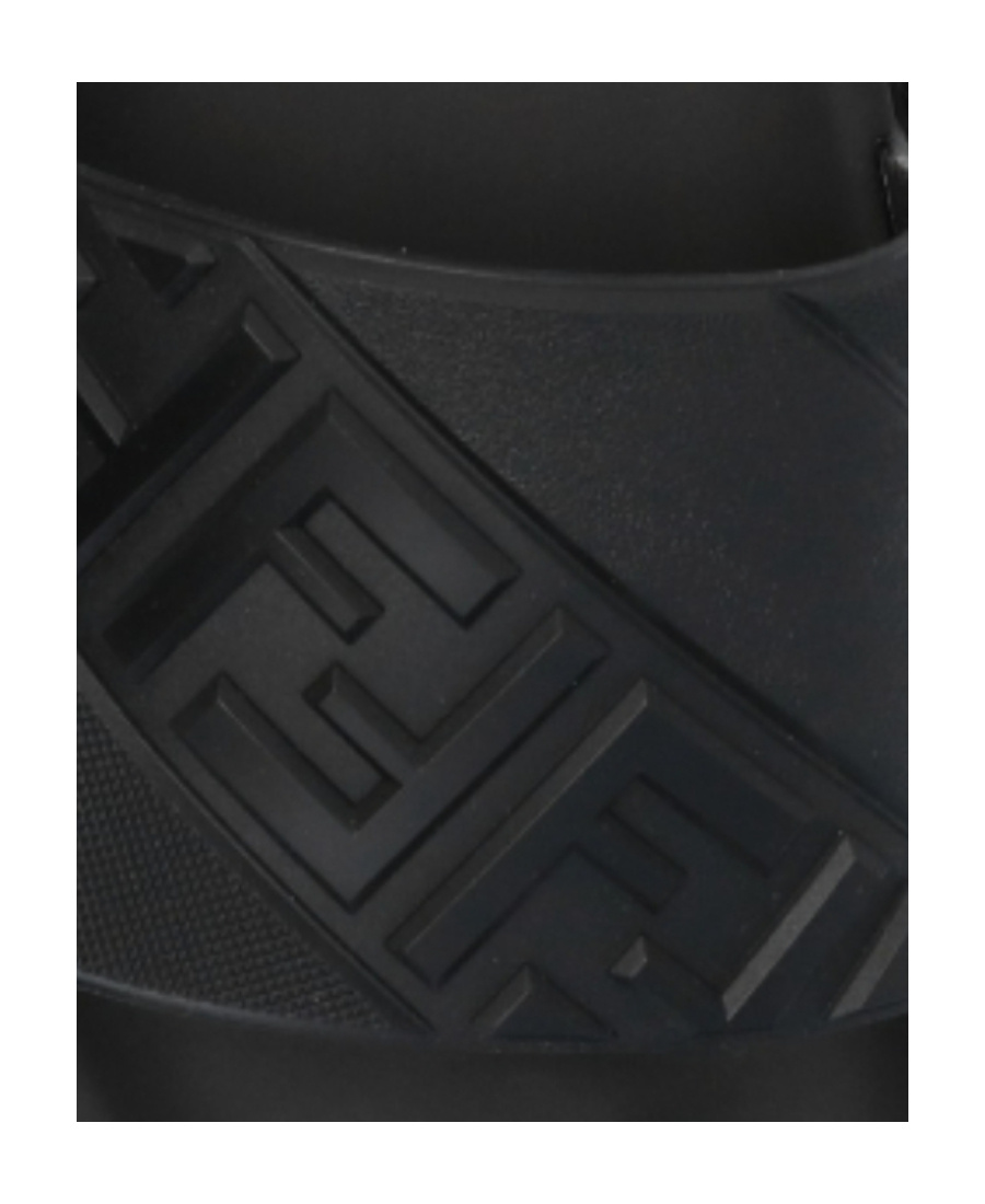 Fendi Ff-motif Slides In Black