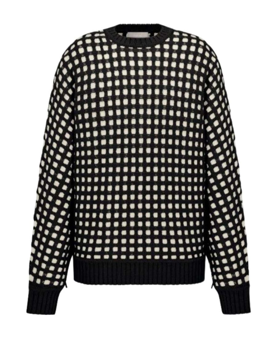 Dior Round Neck Long-sleeved Sweater In Black