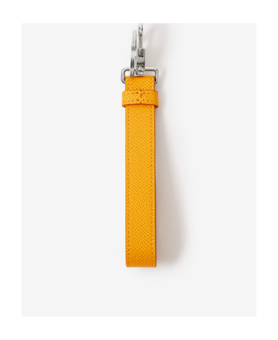 Burberry Monogram Leather Keychain In Yellow