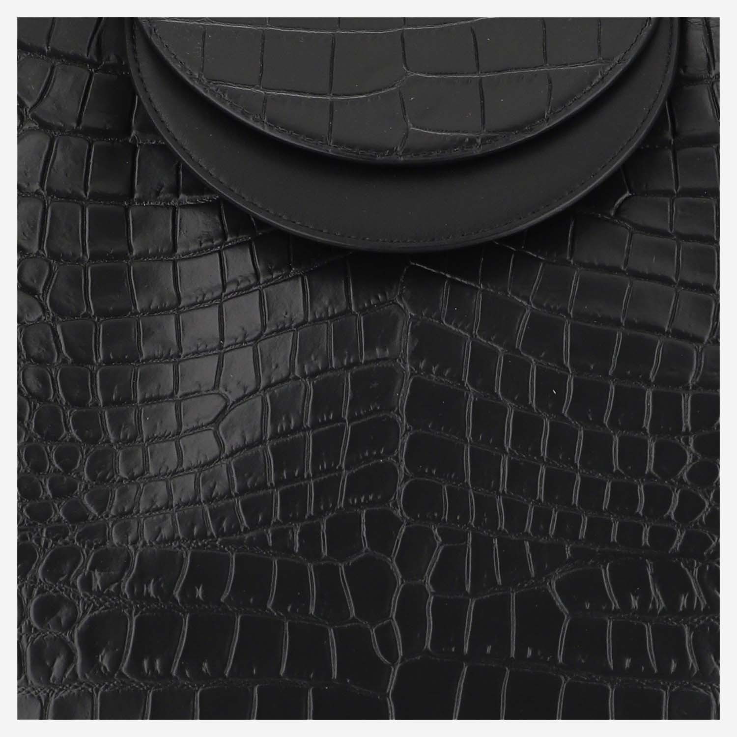 Bottega Veneta Crocodile-embossed Basket Tote Bag In Black