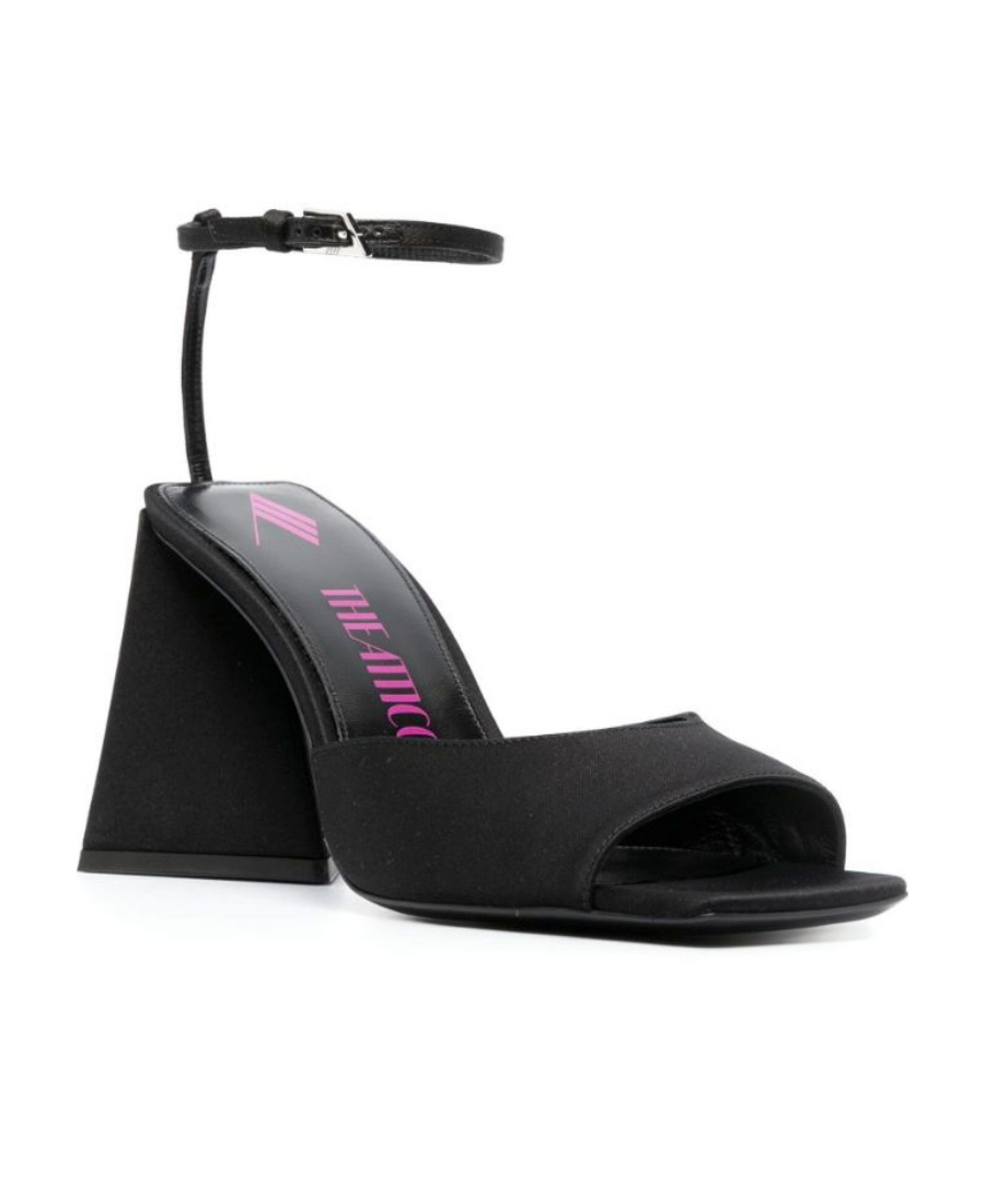 Attico The Woman Sandals Black Size 9 Textile Fibers In Black