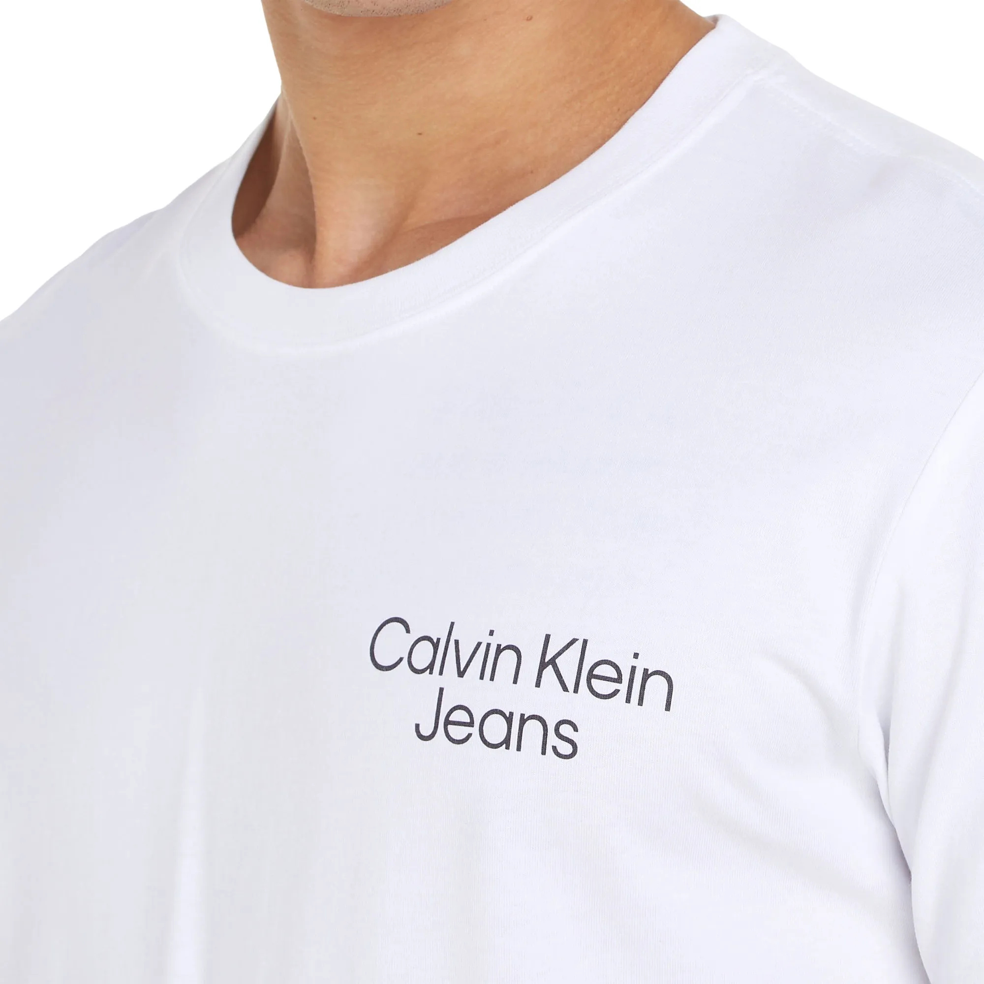 Calvin Klein Jeans Est.1978 Open-necked Black Shirt In White