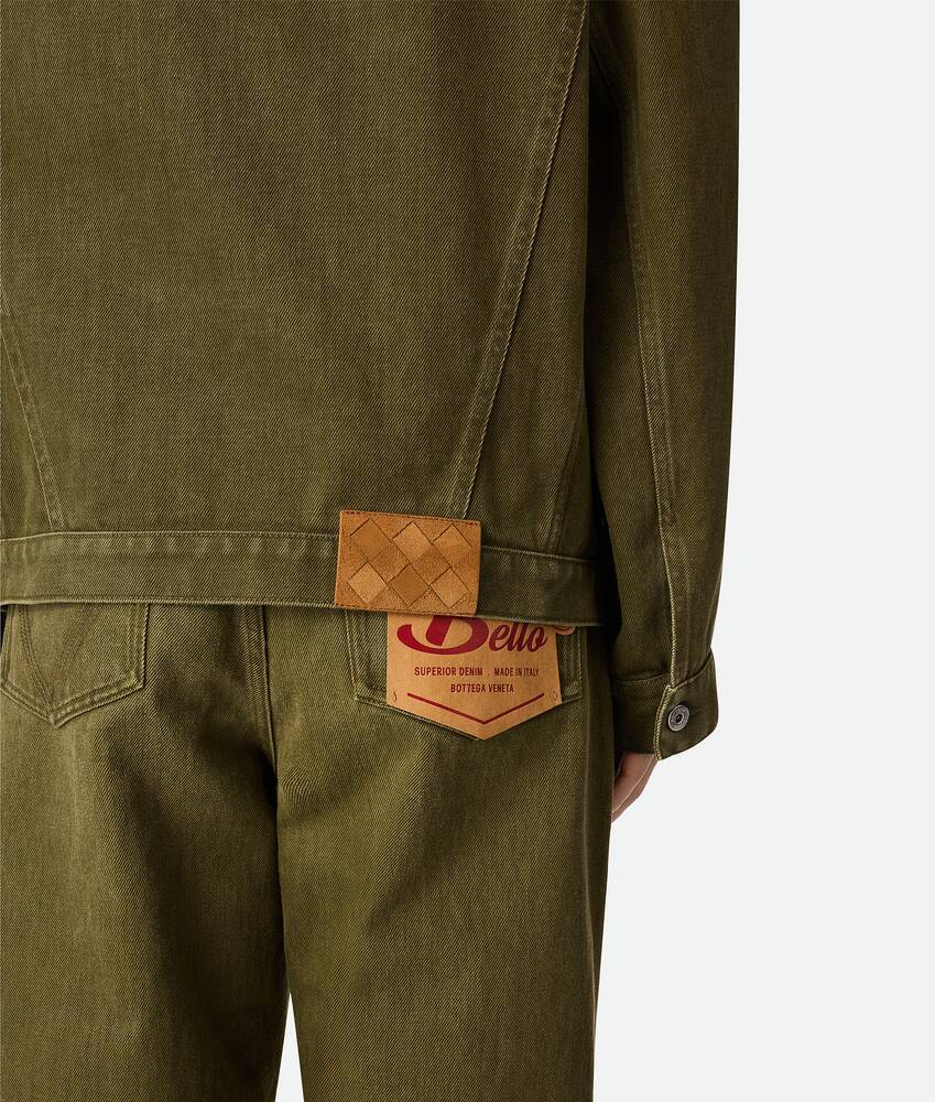 Bottega Veneta Denim Jacket With Collared Design And Pockets In Green
